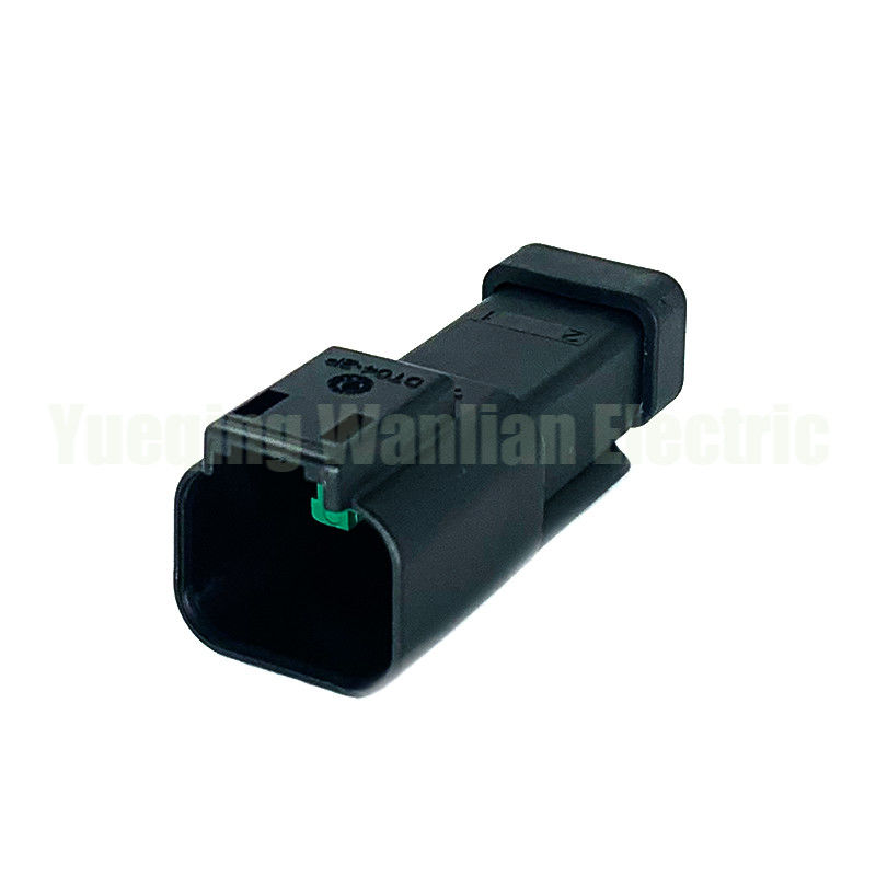 2 Pin DT04-2P-CE03 Wire harness terminal hitam tahan air Konektor listrik mesin