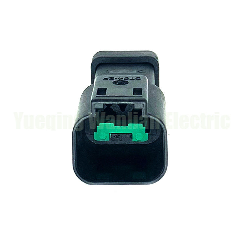 2 Pin DT04-2P-CE03 Wire harness terminal hitam tahan air Konektor listrik mesin