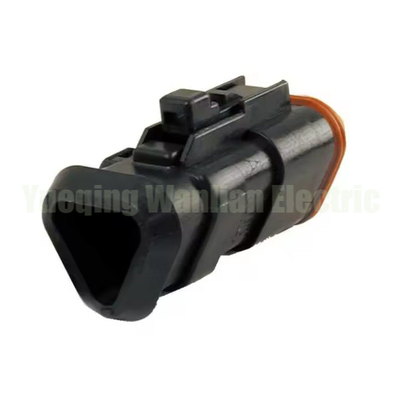 DT06-3S-EP11 Deutsch DT Hitam 3 Pin Pria dan Wanita Konektor Dengan Cap ujung panjang