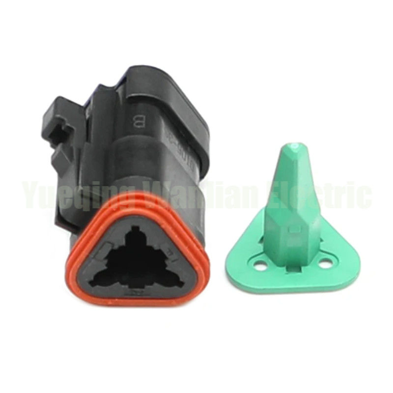 3 Pin DEUTSCH Konektor Otomotif DT06-3S-E005 AT06-3S-EC01BLK Seri DT datar