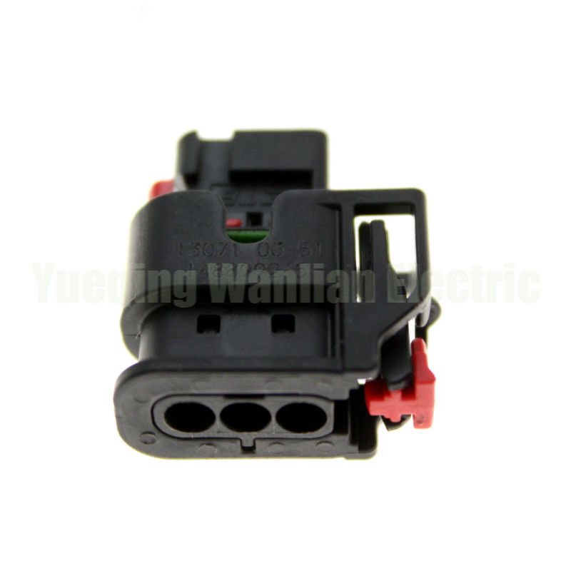 3 Pin 1488992-5 1.2 Seri Steker Tahan Air Otomatis Rakitan AC Soket Kabel Kabel Konektor Listrik Hitam