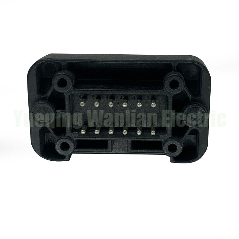 12 Pin DT15-12PB Konektor Otomotif Hitam DT Pin Lurus PCB Kepala Pemasangan Wireline ke Soket Steker Papan