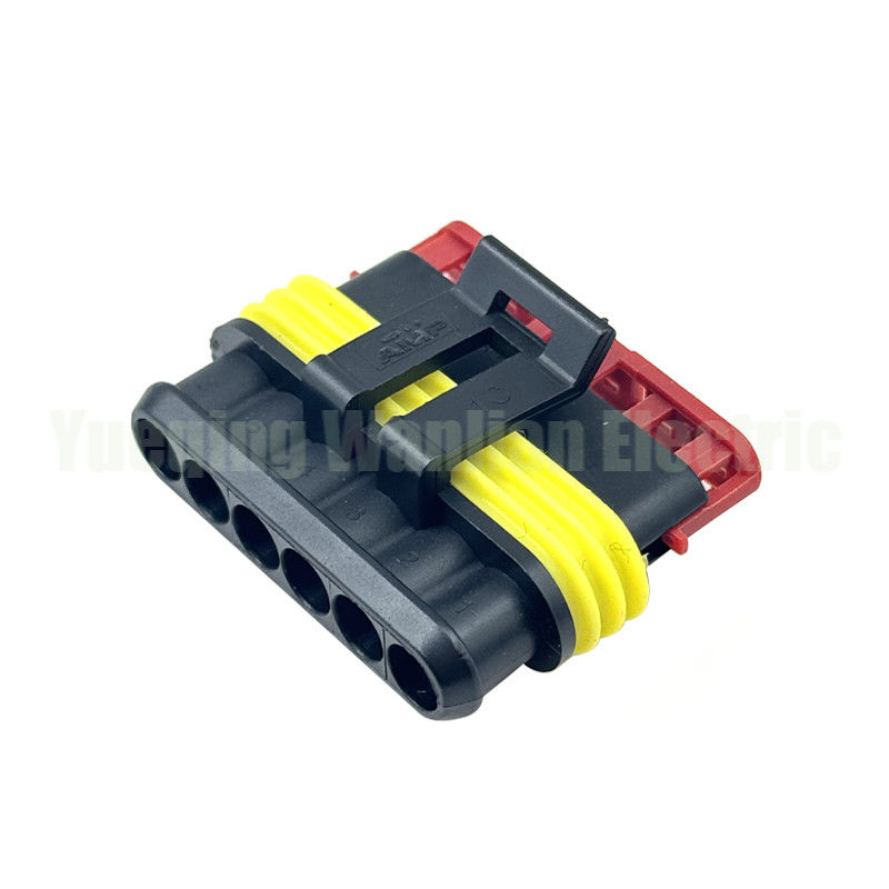 6 Pin 282090-1 Soket Bulat Superseal Crimp Tanpa Kontak Auto Wire Connector